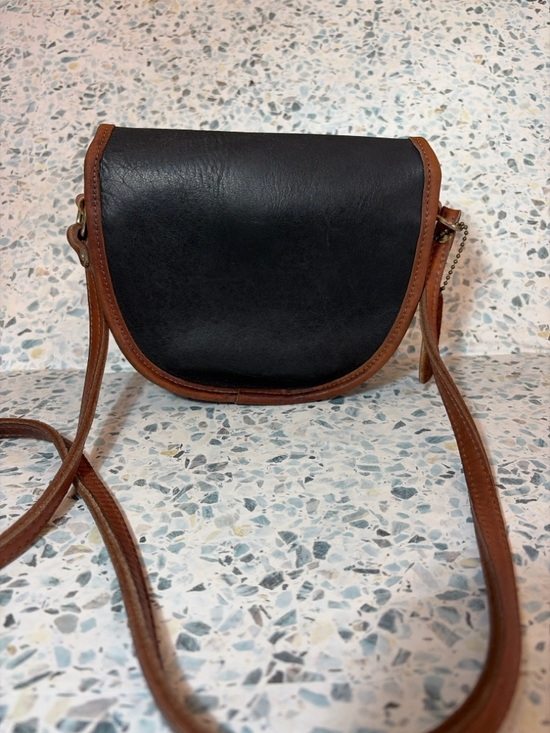 Vintage Coach Court Bag 9870 Spectator Black Brown Leather Crossbody USA - Picture 7 of 8